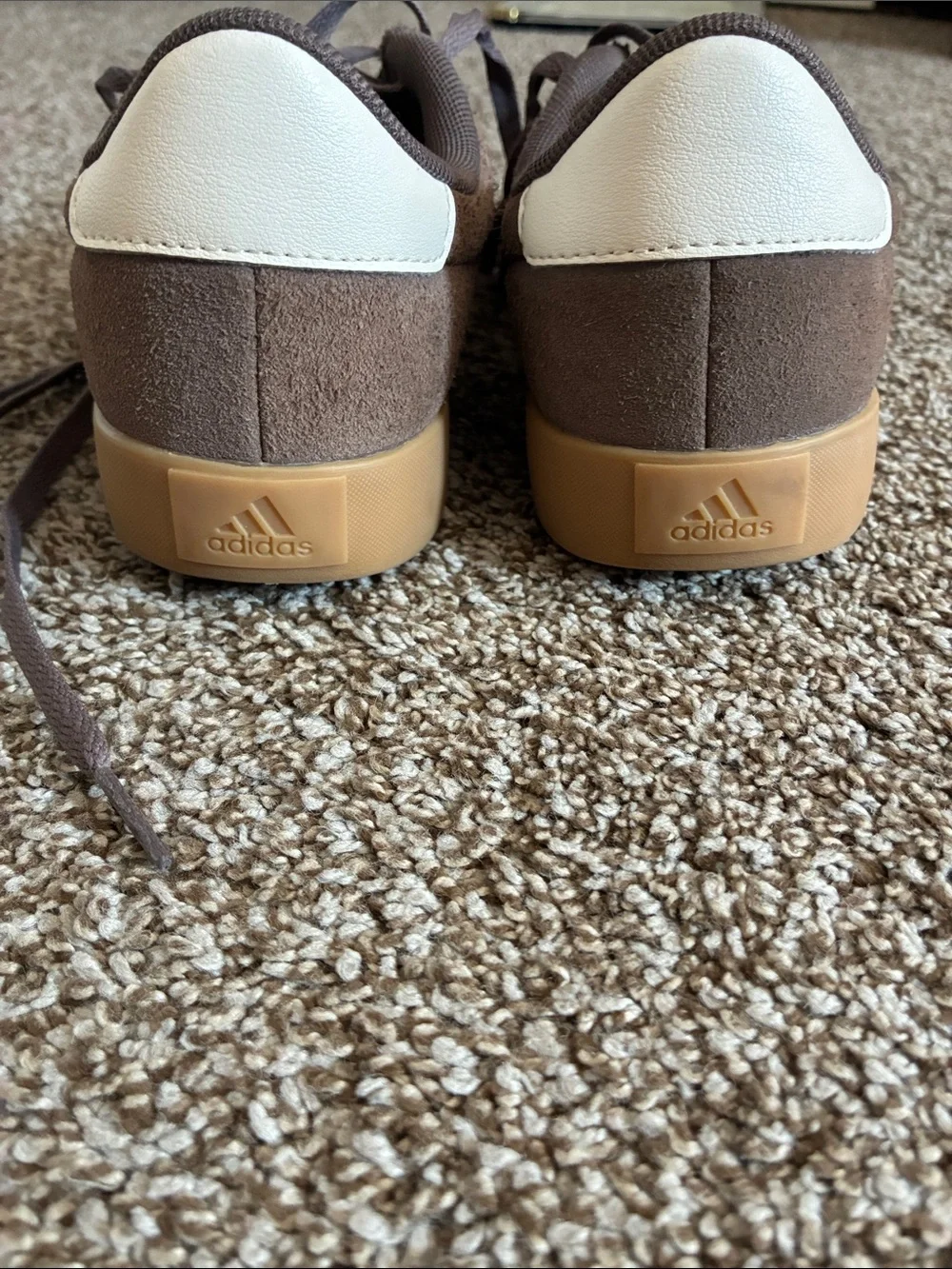 adidas Brown Suede Sneakers with White Stripes